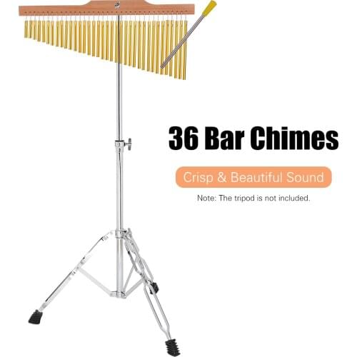 36 Bar Chimes Gold Aluminum Alloy Wooden Bar Percussion Instruments Accessories
