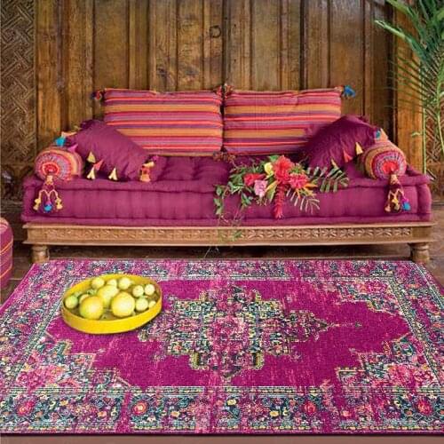 Persian Ethnic Style Carpets For Living Room Bedroom Large Area Rug Kids Room Play Floor 3D Printing Red Mat Carpet Fashion Rose