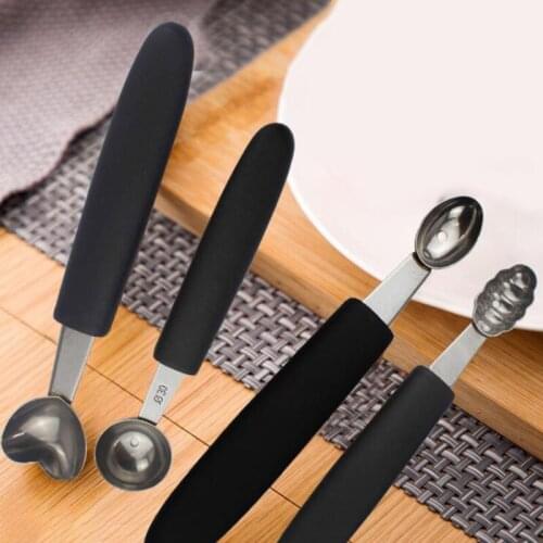 Portable Stainless Steel Single Head 1Pc Multifunctional Melon Scoops Kitchen Tools Fruit Dig Ball Spoons Ice Cream Dig Spoon