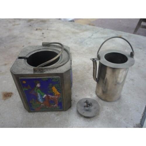 Rare Collectable Cloisonne teapot\Handicraft\Decoration\Free Shipping