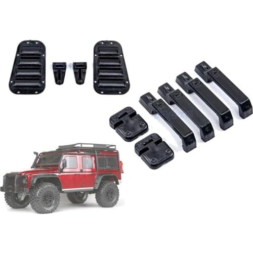 Rubber cover hinged fuel tank door handle plastic air intake grille door scraper for 1/10 RC track TRX4 RC4WD D90 D110 AXIAL SCX