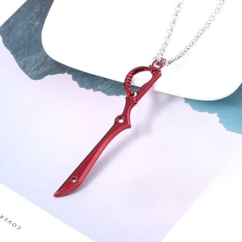 RJ Hot Anime KILL la KILL Necklaces Matoi Ryuko Mini Metal Red Scissor Blade Weapon Pendants Choker For Women Men Cosplay Gift