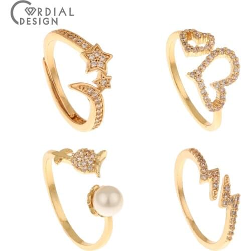 Cordial Design 2Pcs Fashion Ring Jewelry/CZ Rhinestone Ring/Rings For Women/Genuine Gold Plating/Hand Made/Cooper/Ring For Party