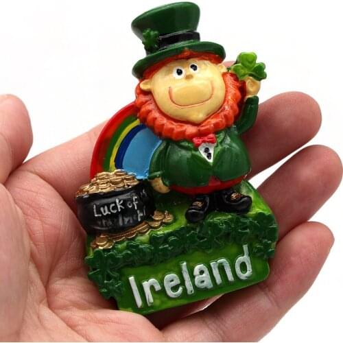Northern Europe Irish dwarf cartoon character lamb souvenirs stereo resin fridge magnets stick 3d refrigerator home decoration