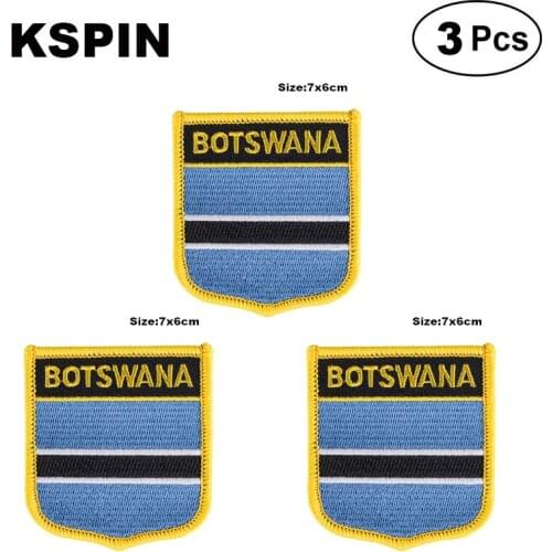 Botswana Shiled Shape flag patches national flag patches for Cothing DIY Decoration