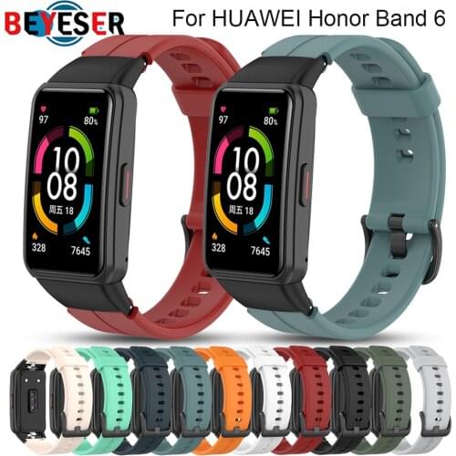 Silicone Strap for Honor Band 6 Correa for Huawei Band 6 Strap Smart Wristband Bracelet Replacement Watch Strap For Honor Band6