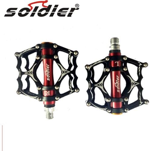 SOLDIER Mountain Bike Platform Pedal Flat Aluminum Alloy Palin Pedal Anti-Skid Bearing #A