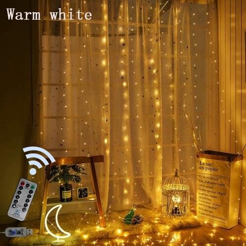 LED Curtain String Fairy Lights Christmas New Year Garland Wedding Holiday Party Festival Indoor Bedroom Window Decoration