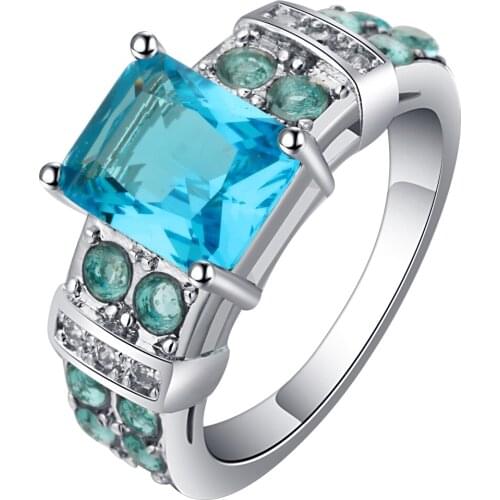 UFOORO Classic wedding ring 2 ct Austrian crystal with cubic zirconia inlay elegant jewelry for lady party engagement band