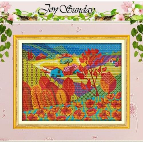 The Harvest Autumn Counted Cross Stitch 11CT Printed 14CT Cross Stitch Set scenery Cross-stitch Kit Embroidery Needlework Crafts