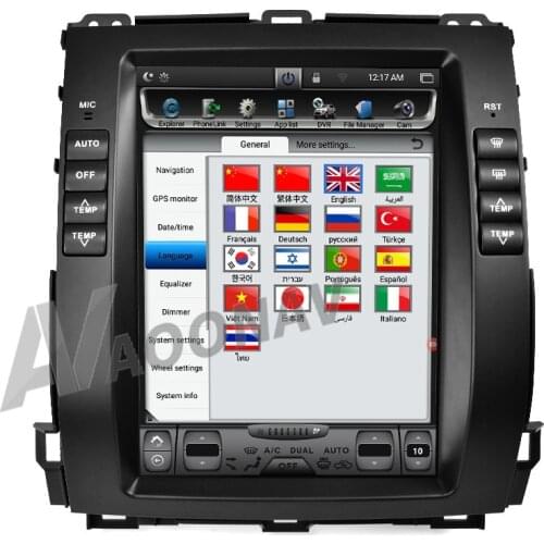 Verticl Big Screen 10.4 inch Android Car auto multimedia player For-Toyota Land Cruiser Prado 120 2002-2009 For-Lexus GX470 GPS