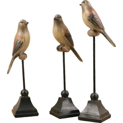 Vidric 1PC Resin Bird Hanger Figurine Ornaments American Country Style Creative Artificial Decorative Home Decor Wedding Gift