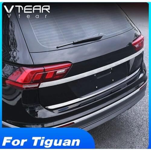 Vtear For VW Tiguan 2020-2017 Rear Tail Trunk Door Trim Exterior Mouldings Stainless Steel Accessories Auto Tailgate Protection