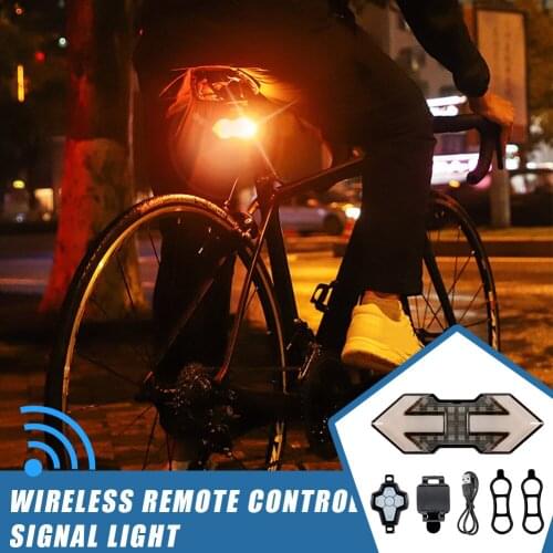 MTB Bike Turn Signals Taillight with Remote Control 5 Modes Mountain Road Bike Tail Light Rechargeable Waterproof Cycling Light