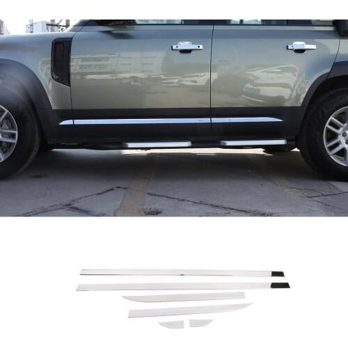 Side Door Decoration Strips Trim Stainless Steel Silver For Land Rover Defender 90 110 2020-21 Car Exterior Accessories