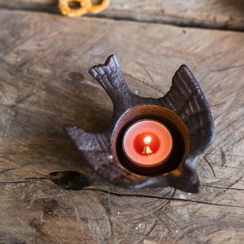 Iron Bird Wrought Candle Holder Retro Ornaments Garden Minimalist Candle Holder Outdoor Windproof Portavelas Home Decor BS50CH