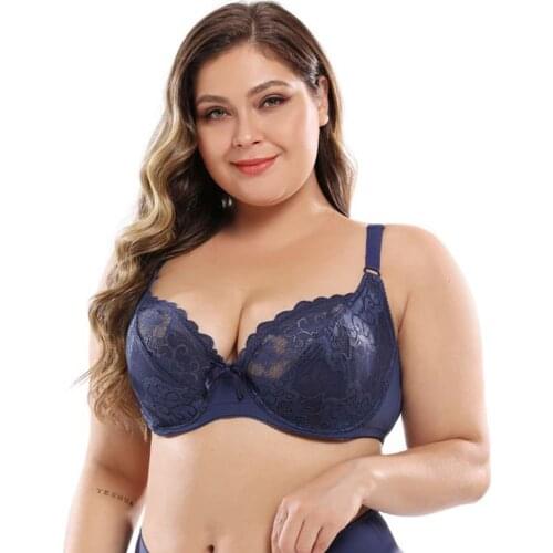 Plus Size Bra Seamless Bras For Women Underwear Lace Push Up Bralette With Pad Sexy Bra Gathers Big Cup Lace Underwear For Women