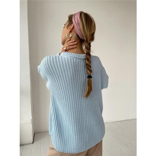 Multicolor Warm Women Solid Color Long-Sleeves Sweater Elegant Knitted Jumpers Loose Fit Pullover Tops For Autumn Winter 2021