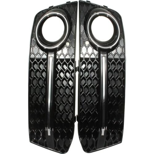 1 Pair Front Grille Grill Cover for Audi A4 B8 09-11 Fog Light Guard