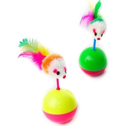 1pc New Arrival Durable Pet Cat Toys Mimi Favorite fur Mouse Tumbler Kitten Cat Toys Plastic Play Balls for Catch Cats Supplies