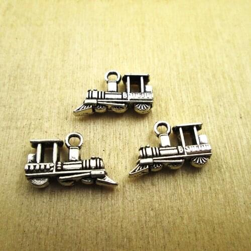10pcs-- 20x11x5mmTrain Charms Small Train Charms pendant DIY necklace/ bracelets charms antique silver tone