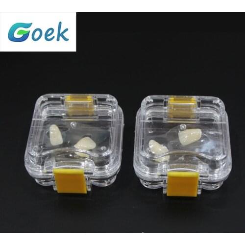 10pcs Dental Tooth Box With Film Inside Membrane Tooth Implant Transparent Plastic Box Laboratory Tools