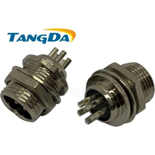 Tangda Aviation connectors GX12 2 3 4 5 6 7 pin core P 12mm Through wall type socket M12 DF12 YL12 RS765 Locking screw Male A