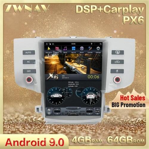 Tesla style Vertical screen Android 9.0 Car multimedia Player For Toyota mark x reiz 2005-2009 GPS navi radio stereo Head Unit