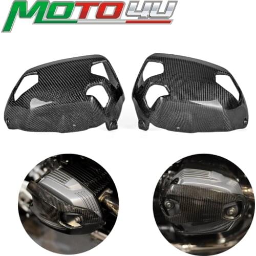 Gloss Real Carbon Fiber Cylinder Head Guards For BMW R NINET 2014-2017 R1200GS Accessories 2010-2012 R 1200GS Protector Cover