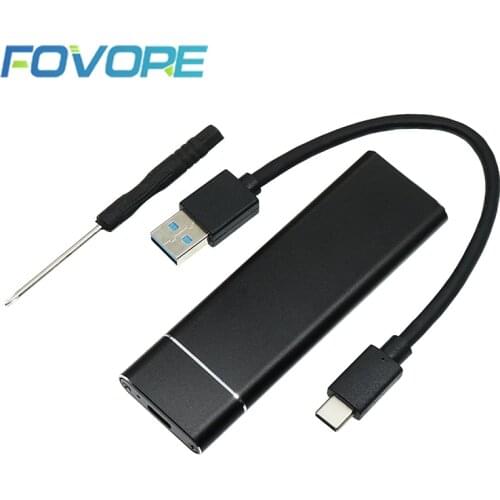 M.2 SSD USB 3.1 Type-C Mobile hard disk box Adapter M2 USB 3.1 TypeC External Enclosure Case for USB3.1 NGFF 2230 2242 2260 2280