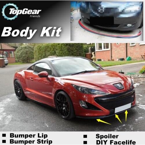 Bumper Lip Deflector Lips For Peugeot RCZ 2009~2016 Front Spoiler Skirt For TopGear Friends To Car Tuning View/ Body Kit / Strip