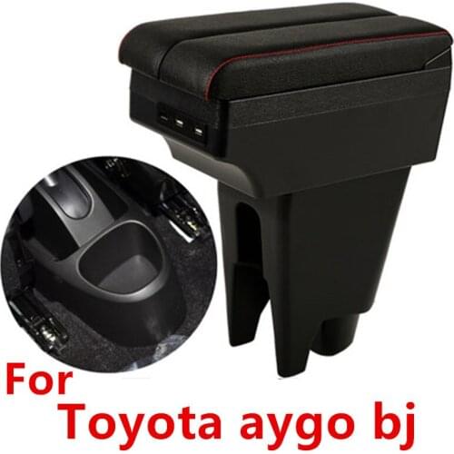 For Toyota aygo bj armrest box USB Charging heighten Double layer