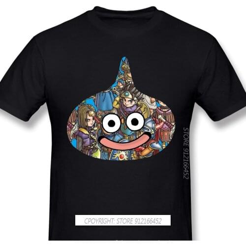 Slime Hero T-Shirts Men Top Quality 100% Cotton Short Summer Sleeve Dragon Quest Funny Anime Manga Loose