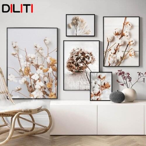 Autumn Plants Flower Cotton Canvas Painting Nordic Dry Flower Posters and Prints for Living Room Wall Art Pictures Home Decor