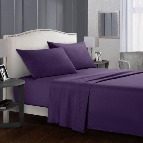 Purple Bedding Set Bed Linens Flat Sheet+Fitted Sheet+Pillowcase Twin/Full/Queen/ King/California King Size Soft Comfortable