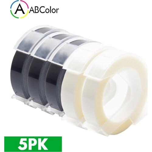 5Pcs 3D Embossing Tape For DYMO 3D Embossing Tape 9mm Printer Ribbon For DYMO Motex E-101 E-202 E-303 DYMO 12965 Label Maker