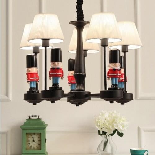 Chandeliers Childrens room chandelier boys and girls bedroom lamp room creative cartoon Mediterranean lamps