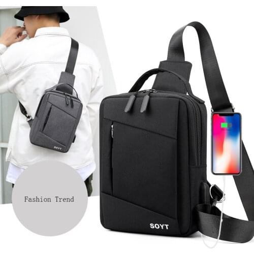 Fashion Men Handbag Briefcase Shoulder Belt Pack Outdoors Crossbody Bag Nylon Solid Color Chest Bags Casual Male Knapsack