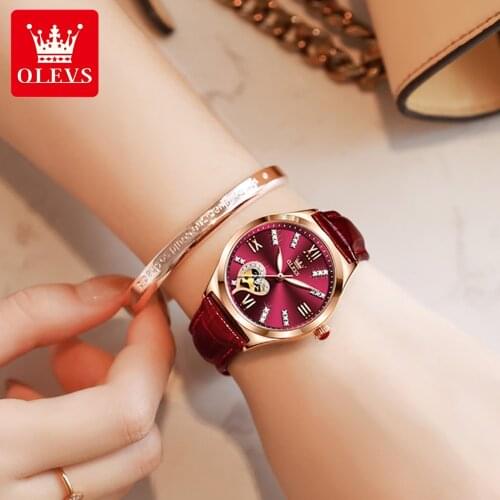 OLEVS NEW Womens Watches Simple Vintage Small Watch Leather Strap Casual Sport Clock Dress Wristwatches Women Relogio mujer