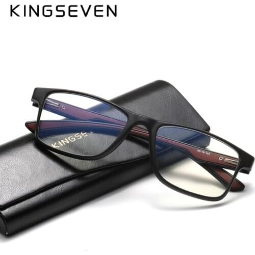KINGSEVEN 2021 TR90 Fashion Trending Blue Light Blocking Glasses Men Myopia Prescription Optical Eyeglasses