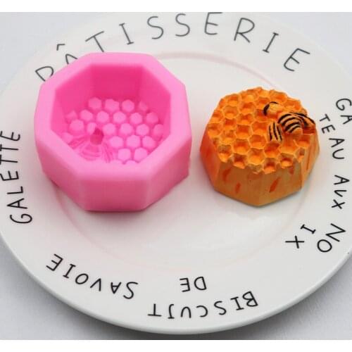 Bee Honeycomb Fondant Silicone Mold, Mobile Phone Glue Mold Decoration, Handmade Ultra-light Clay Mold