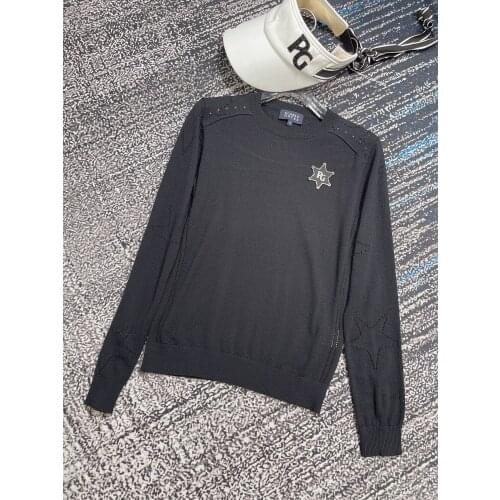 PG Womens Golf Long Sleeves Sweater Fashion Five Star Jacquard Sweater Autumn 2021 New Ladies Knitted Shirts Anti-Pilling