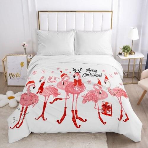 Christmas santa claus Duvet cover Quilt/Blanket/Comfortable Case 140x200 240x220 Queen King Single Bedding for Home Flamingo