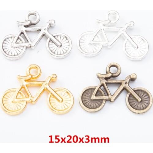 50 pieces of retro metal zinc alloy bicycle pendant for DIY handmade jewelry necklace making 7423