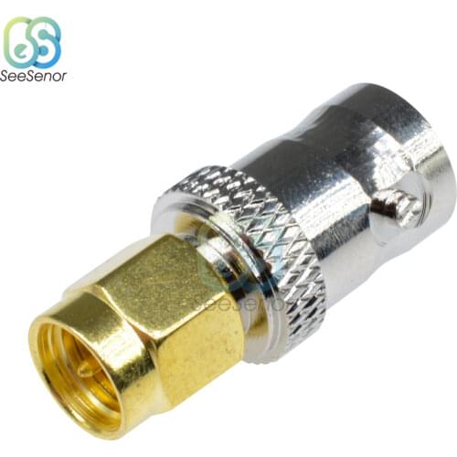 BNC Plug Male to SMA Female Connector Adapter SMA Male Plug to BNC Female Straight for RF Radio Antenna Connection Adapter DIY