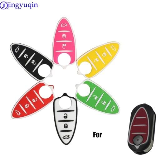 Jingyuqin Car Key Fob Rubber Pad Cover 3 Buttons For Alfa Romeo Mito Giulietta 159 GTA Cover Case