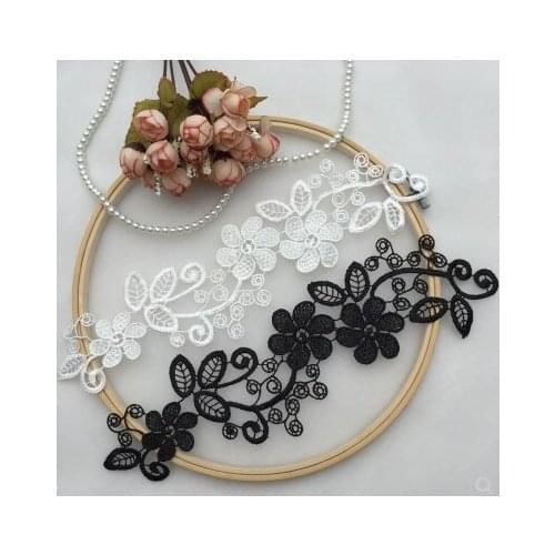 Water Soluble Embroidery Wedding Dress Childrens Clothing Dance Clothing Accessories Paste Flowers Black/White