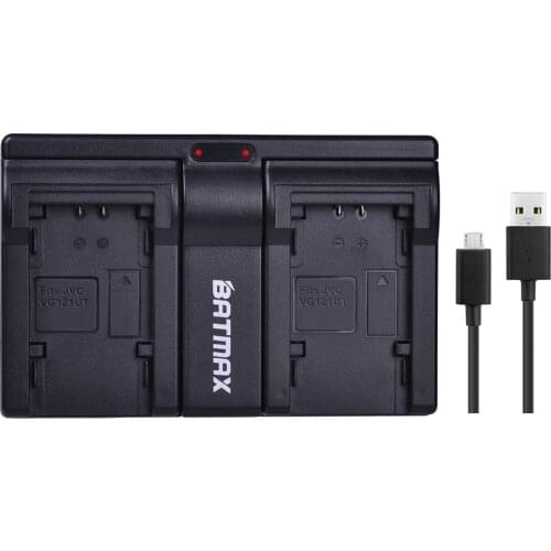 Dual USB Battery Charger for JVC BN-VG107 BN-VG107U BN-VG114 BN-VG121 BN-VG121U BN-VG121US Battery and JVC Everio Camera Battery
