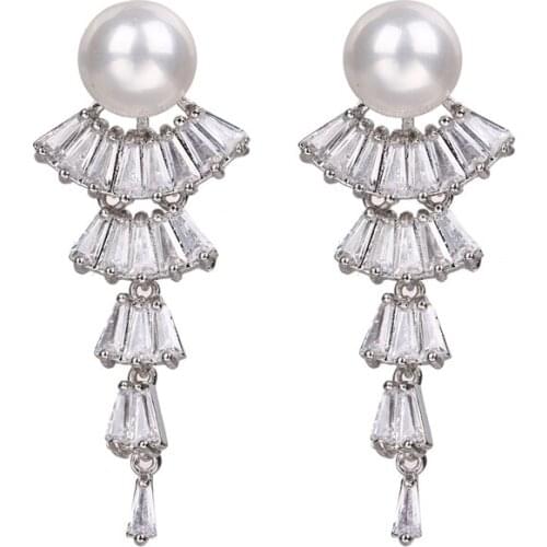 Bettyue Fashion Arrival Gorgeous Regular Arrangement Cubic Stones With Pearl For Women&Ladies Charming Bridal Wedding Gift