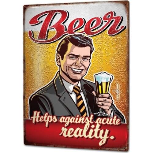 Tin Sign Brewery Beer Kitchen Pit Hammann Booze Reality Nice Coffee Bar Decoration Home Decor
